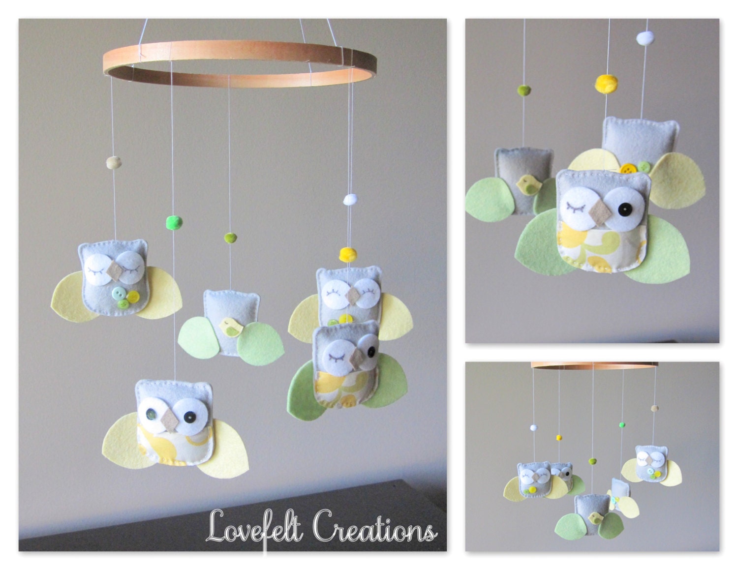 Baby Crib Mobile - Neutral Baby Mobile - Yellow and Green Mobile - You can pick your colors :)
