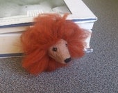 Lion bookmark needle felted in merino wool gift under 25