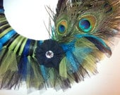 Large Peacock Tulle Wreath