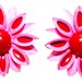 Perfect Mom & Daughter Gift - Mod 60s Flower Earrings - 2 pairs