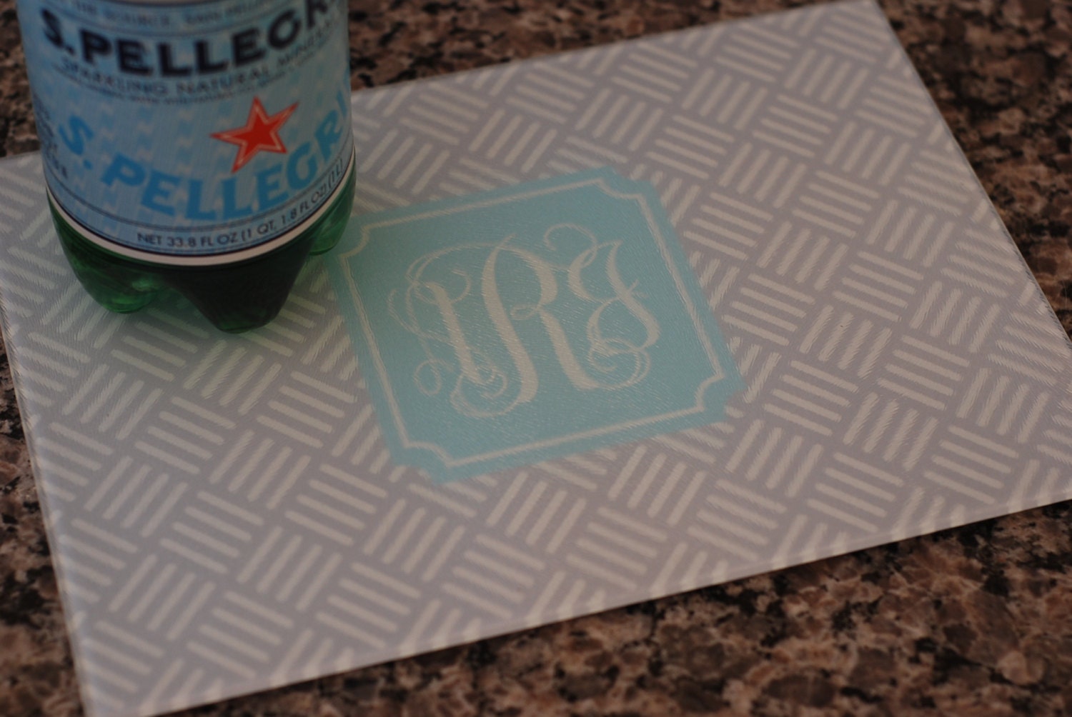 Glass Cutting Board 11" x 8" Monogrammed or Personalized