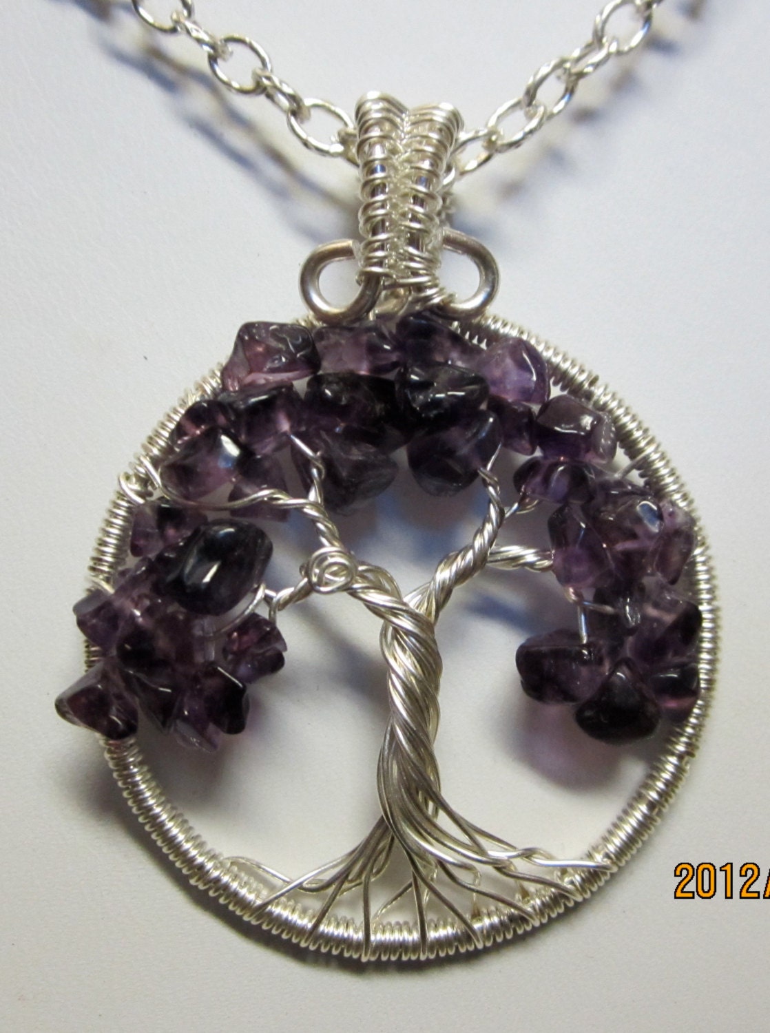 Sterling Silver with Amethyst Gemstones "Tree of Life"