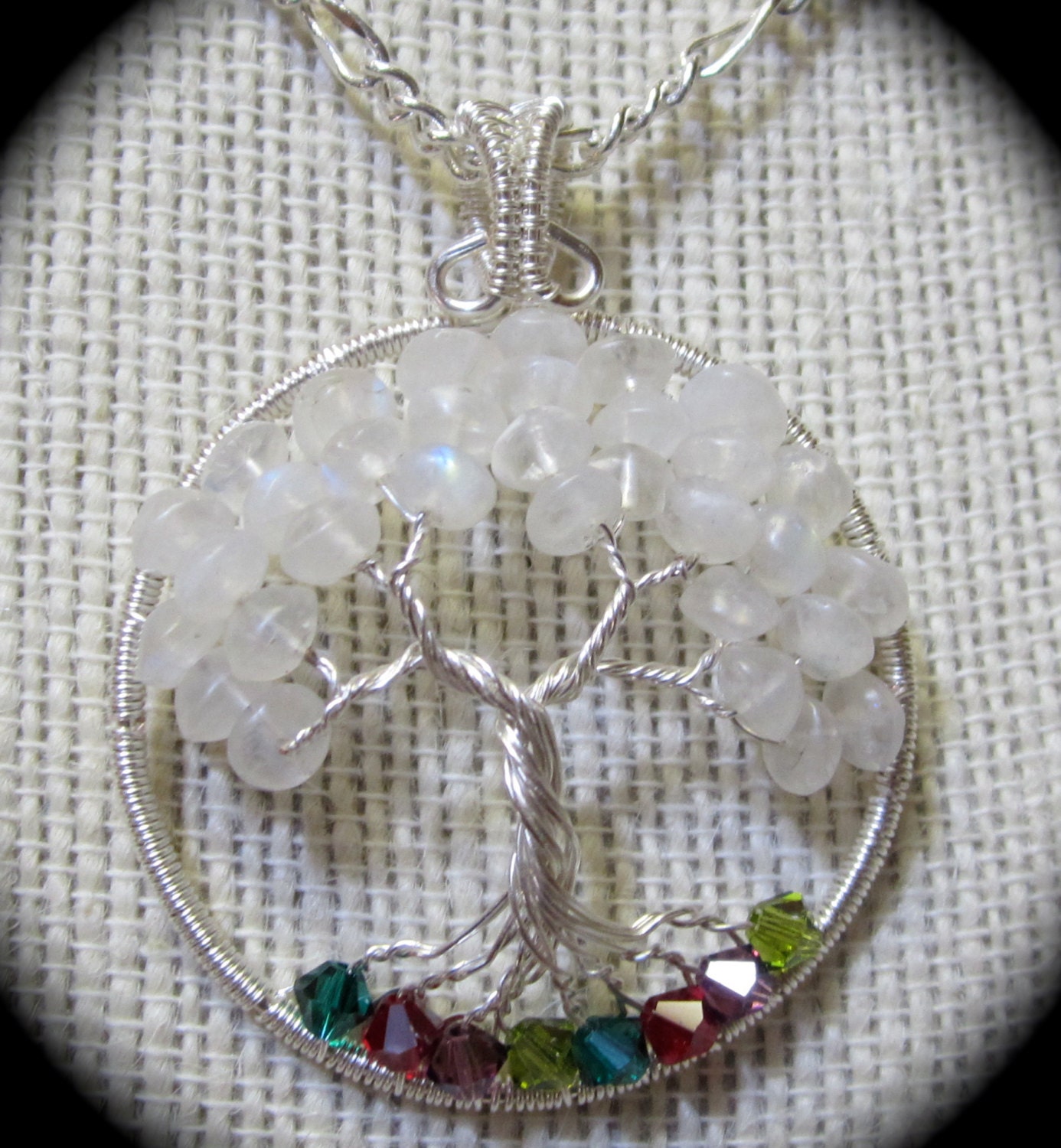 Rainbow Moonstone & Crystal Tree of Life