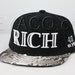 Custom 40oz Van RICH Strapback, Python Belly, Black Lambskin, Gold Buckle