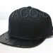 Custom Blank Snakeskin Strapback, Black Python Belly, Black Lambskin, Gold Buckle