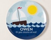 Personalized Melamine Plate - Let Your Dreams Set Sail - Inspired Kids Collection Il_170x135