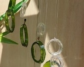 RECYCLING BOTTLES into  windchimes, garden decor, wind chime, mobile, eco friendly and green, windchime, colorful and musical 61