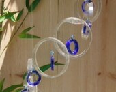 RECYCLING CLEAR&BLUE bottles into windchimes, mobiles, eco friendly and green, wind chime, garden decor 27