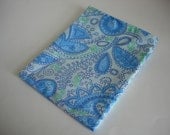 Retro 1970s Jazzy Scrolly Pillowcase Blue White and Green