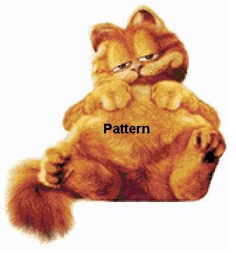 Garfield N3. Counted Cross Stitch Pattern. PDF Files. Free shipping.