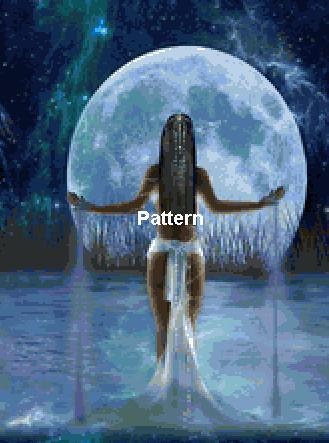 Goddess of the Nile. Counted Cross Stitch Pattern. PDF Files. Free shipping.