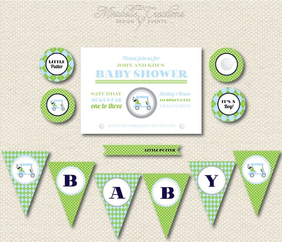 PRINTABLE PARTY COLLECTIONS -- "Little Putter" Golf Party Collection -- Mirabelle Creations Il_570xn