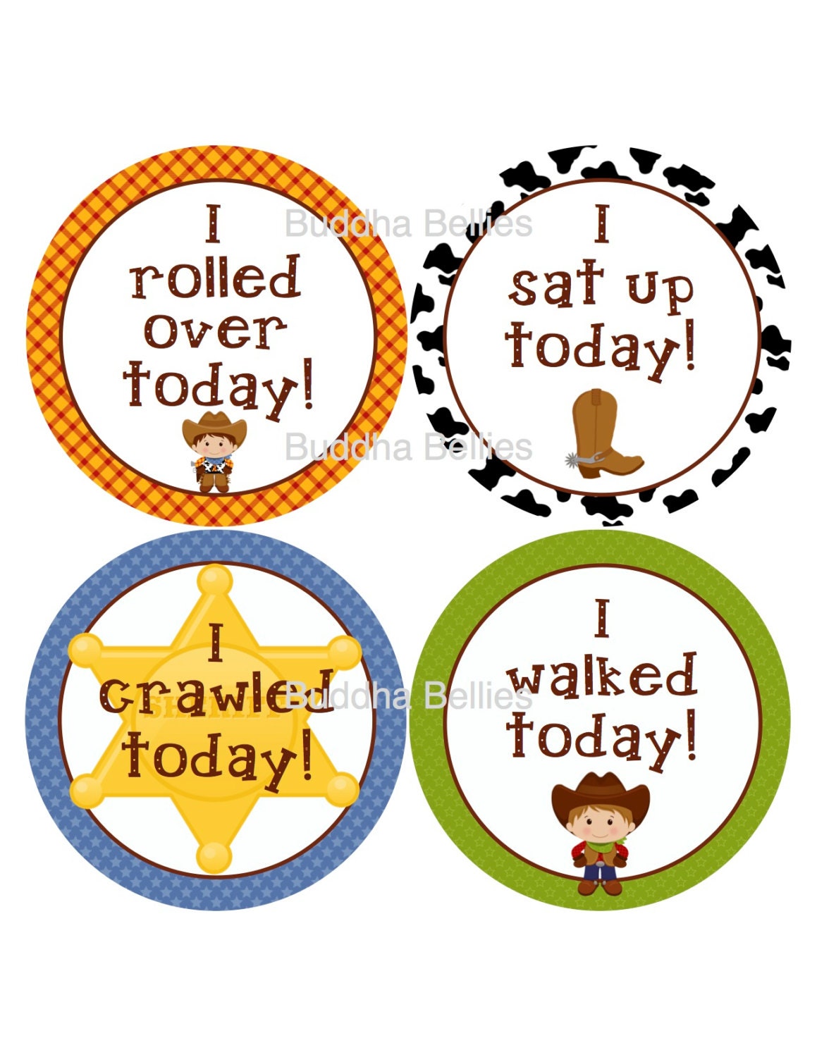 Cowboy Milestone Onesie Stickers for Baby Boy Baby Firsts...Western Nursery Keepsake... Baby Shower Gift for Expecting Mom