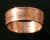 Copper Coin Ring 1912 Russia 1 Kopek - Ring Size 4 1/2 and Double Sided