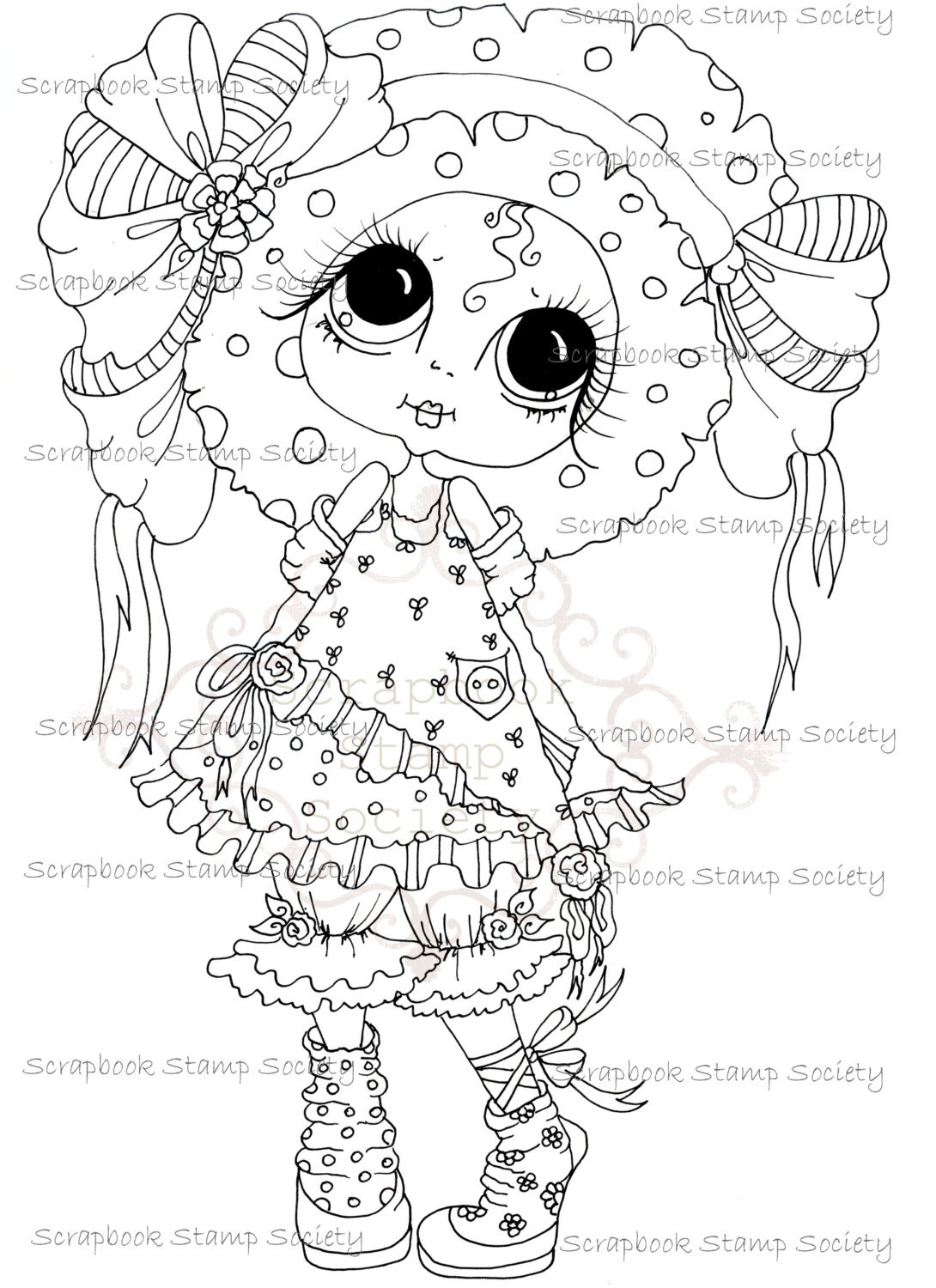 INSTANT DOWNLOAD Digital Digi Stamps My Besties TM Big Eye Big Head Dolls Digi IMG689 By Sherri Baldy