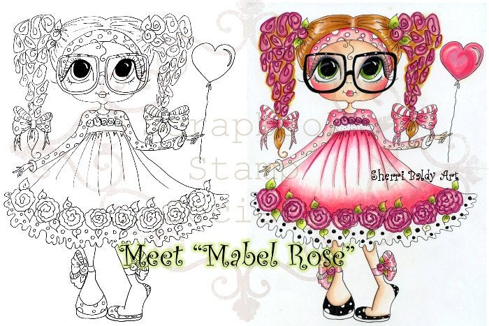 Digital Digi Stamps Big Eye Big Head Dolls Digi Mabel Rose By Sherri Baldy
