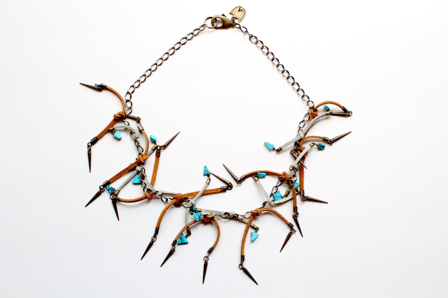 tribal spike and suede necklace // DOWA