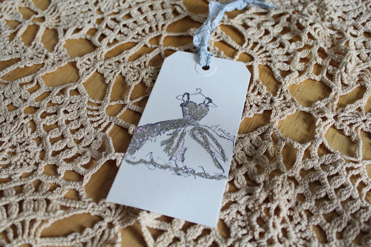 4 Thank You Bridal Quinceanera Dress Tags Party Favor Book Mark