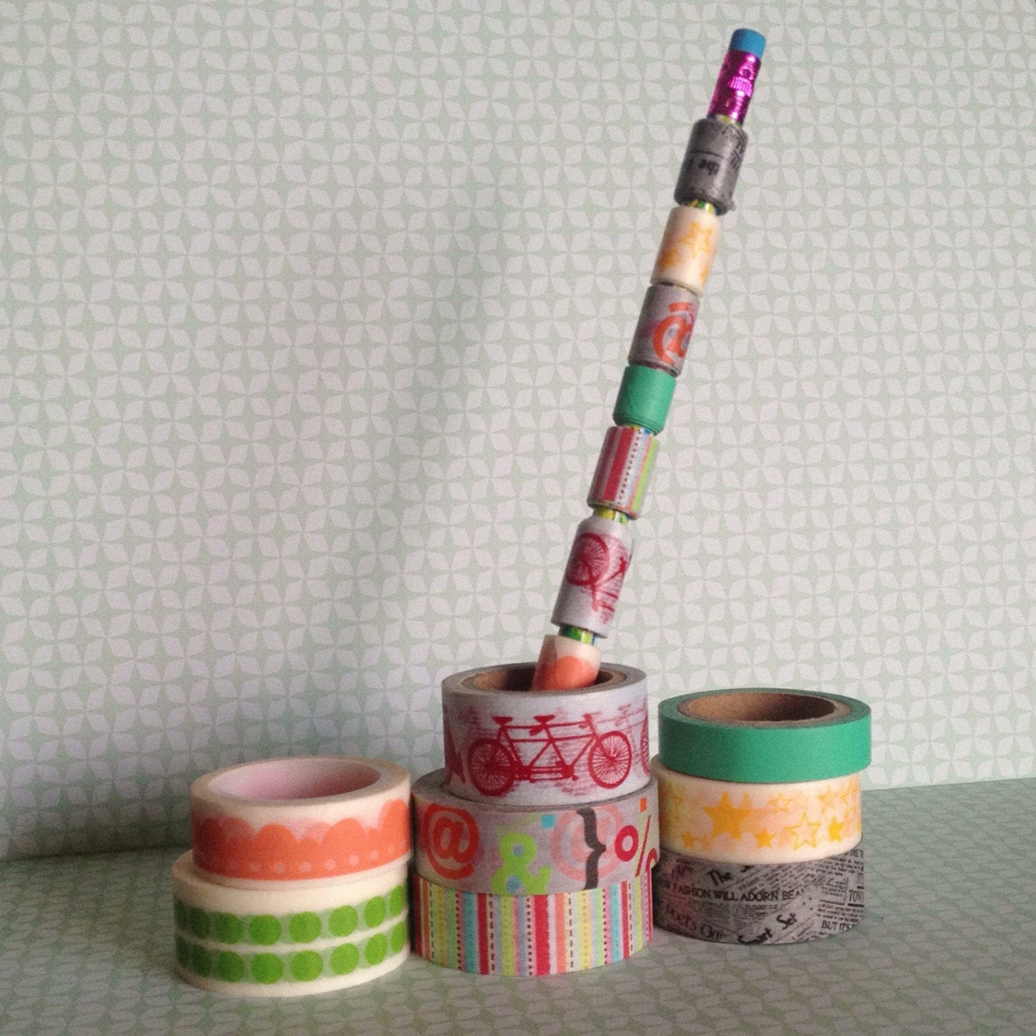 Washi Tape Sampler Pencil- "graphically speaking" collection