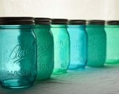 Stained Glass Mason Jars - Set of 6 - By The Sea