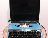 Vintage Blue 60's Brother 100 Correction Typewriter 