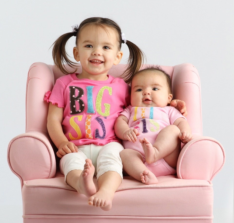 Big Sister Little Sister Little brother Big Brother sibling shirts onesies set gift baby shower photo prop Patches and Puppies