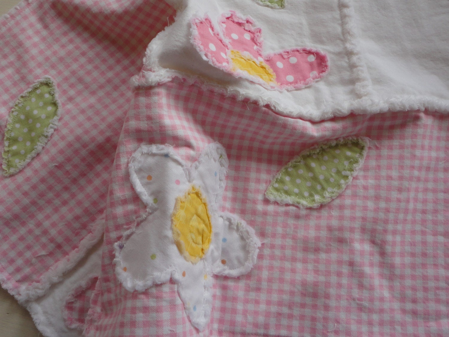 Baby Quilt Pink Little Rag Quilt Minky
