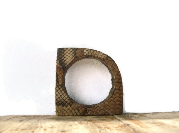 Natural.Brown Genuine Python Leather Bangle