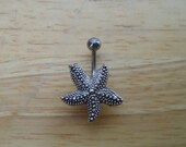 Starfish Belly Button Ring  - Belly Button Ring - Silver Starfish Naval Ring - Body Jewelry