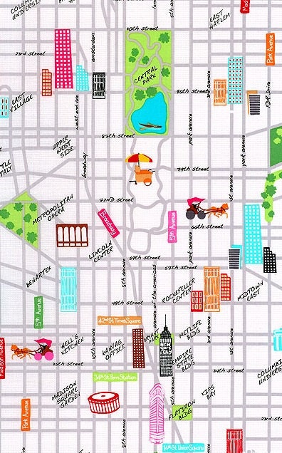 Benartex Fabric - The Big Apple - City Street Map - Multi