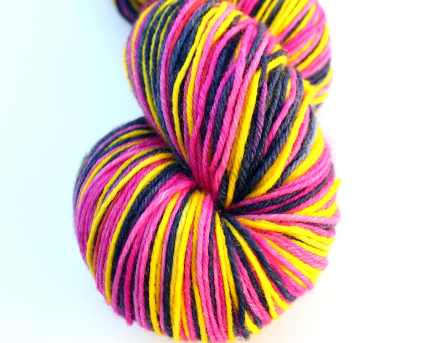 Self Striping Sock Yarn, Superwash Merino, Cashmere and Nylon Fingering Weight, in "Groovy Garden Party"