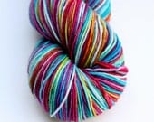 Kettle Dyed Sock Yarn, Superwash Merino and Nylon 75/25 Fingering Weight, in "Magic Carpet"