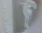 1930s Milk Glass Horse Head for Office Bath or Bookcase