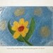 Flower in the Water Original Mixed Media Art. Blue Floral home decor