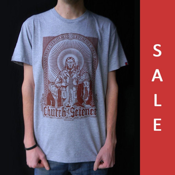 SALE- Church of Science -  Grey Science T-shirt