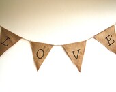 Hessian Love Bunting, Burlap Love Garland Banner