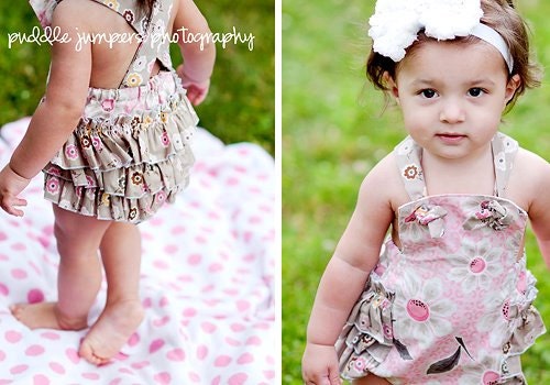 NEW VintageBaby Romper Retro Sunsuit baby children spring summer by mudan sz 6m to 3t