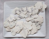 50 pieces of large heart confetti created from vintage music sheets