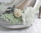 IVY romantic Victorian lace bridal shoes, embellished fairytale shoes in ivory or white, made to order sizes 5 - 11, 12
