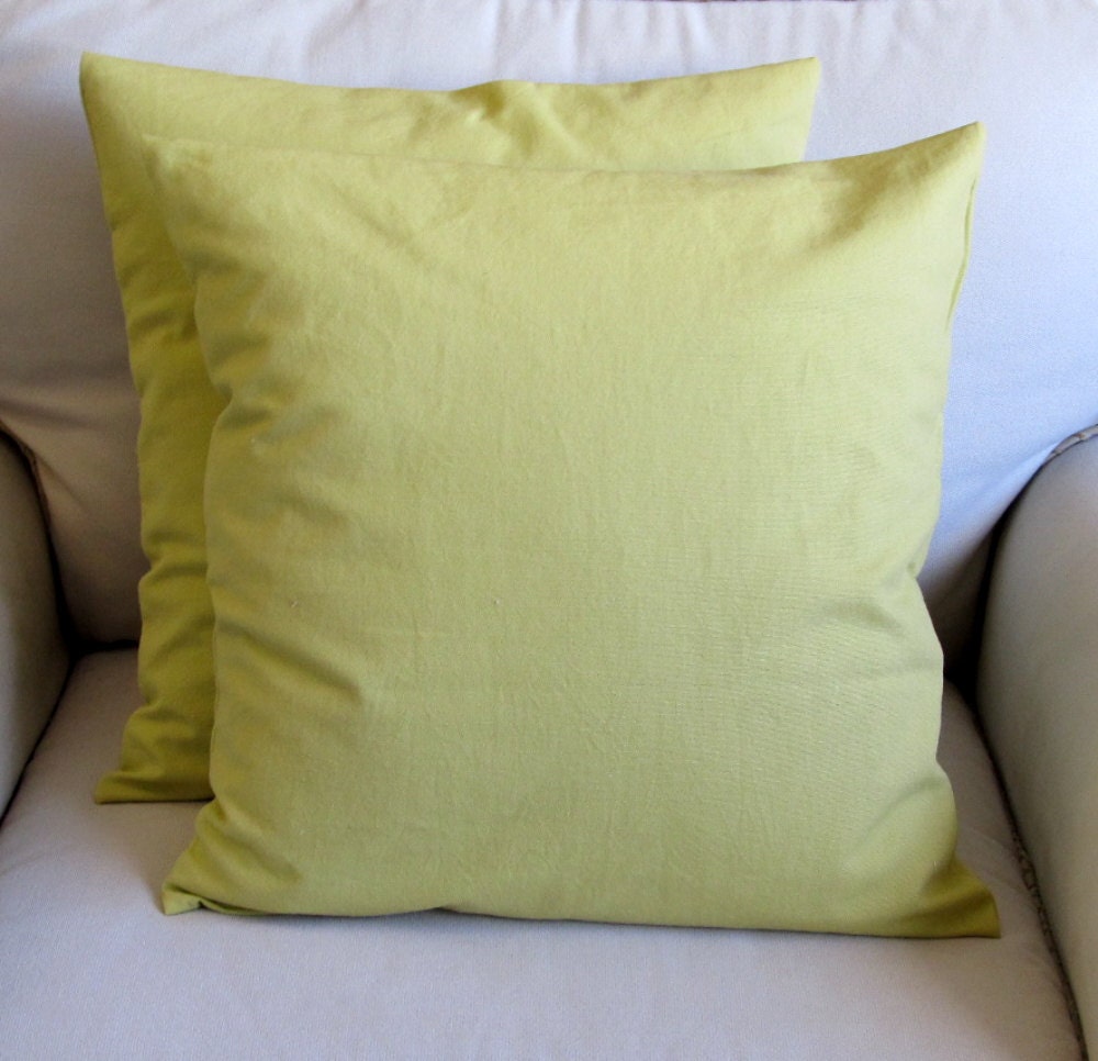 granny smith green cotton duck pillow covers