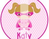 Personalized Super Girl - DIY Printable Iron On Transfer - Digital Image for Onesies or Bibs or T-shirts - Personalized