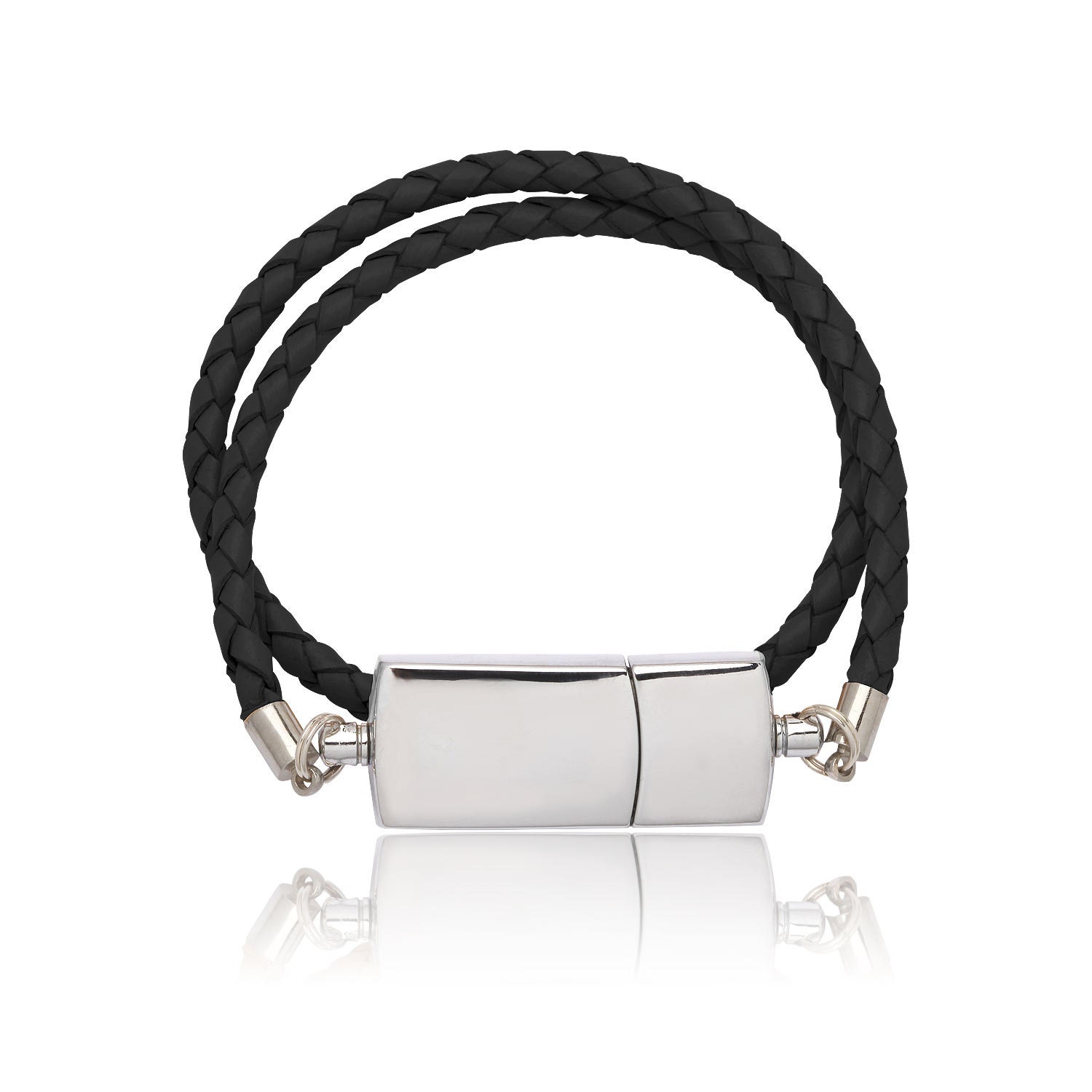 Scandinavian USB stick leather braided bracelet