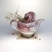 handmade ceramic red teapot tea Party