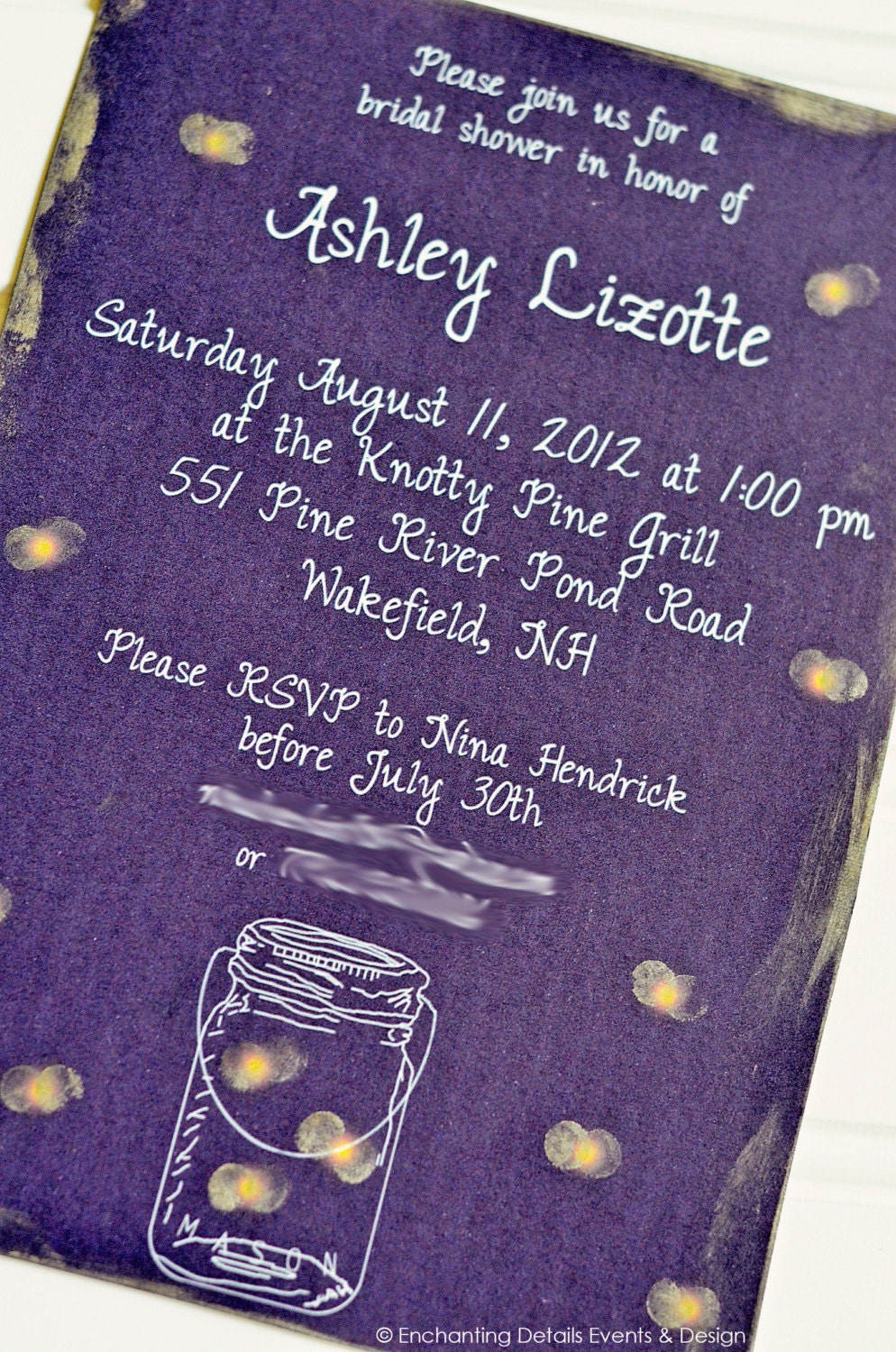 MASON JARS & FIREFLIES Printable Bridal Shower Invitation Il_570xn