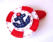4th of July- Sailor Hair Clip- Anchor Hair Clippie- Snap Clip- Red, White and Blue - Infant, Toddler, Child, Teenager