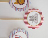 12 Circus Animal Carnival Cupcake Pick / Toppers Il_170x135