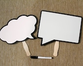 Speech Bubble Boards. Set of Two Dry Erase. Waterproof and Durable.