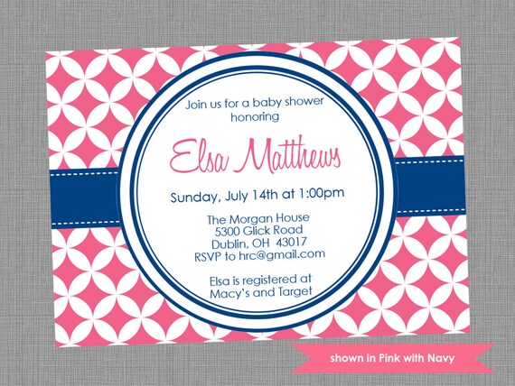 Printable Baby Shower Invitation - Shower Themed Pixie Invite - Colors and Text Customizable Il_570xn