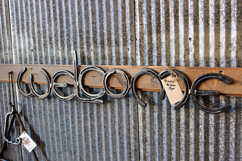 Horse Shoe Welcome sign, Made by Mike Hill, Artist Blacksmith