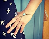 turquoise double ring slave bracelet , turquoise jewelry, turquoise accessory, unique bracelet, vintage style bracelet